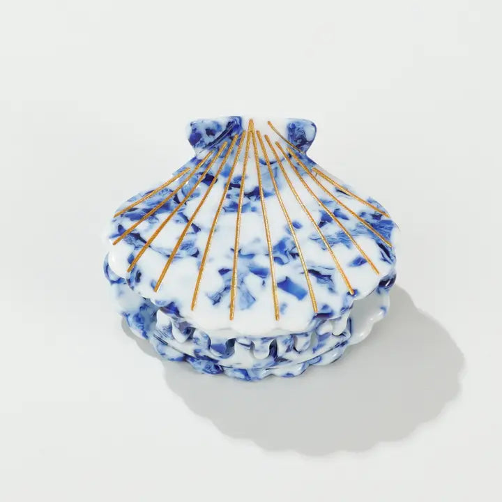 Coastal Blue Seashell Claw Clip image 5