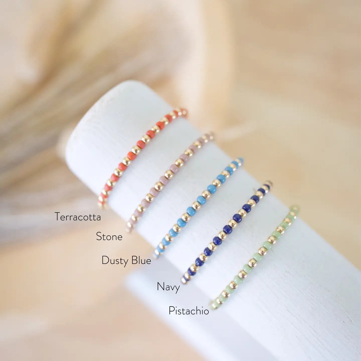 Greenbrier Stackable Gold Beaded Bracelet by Amethyst & Opal image 1