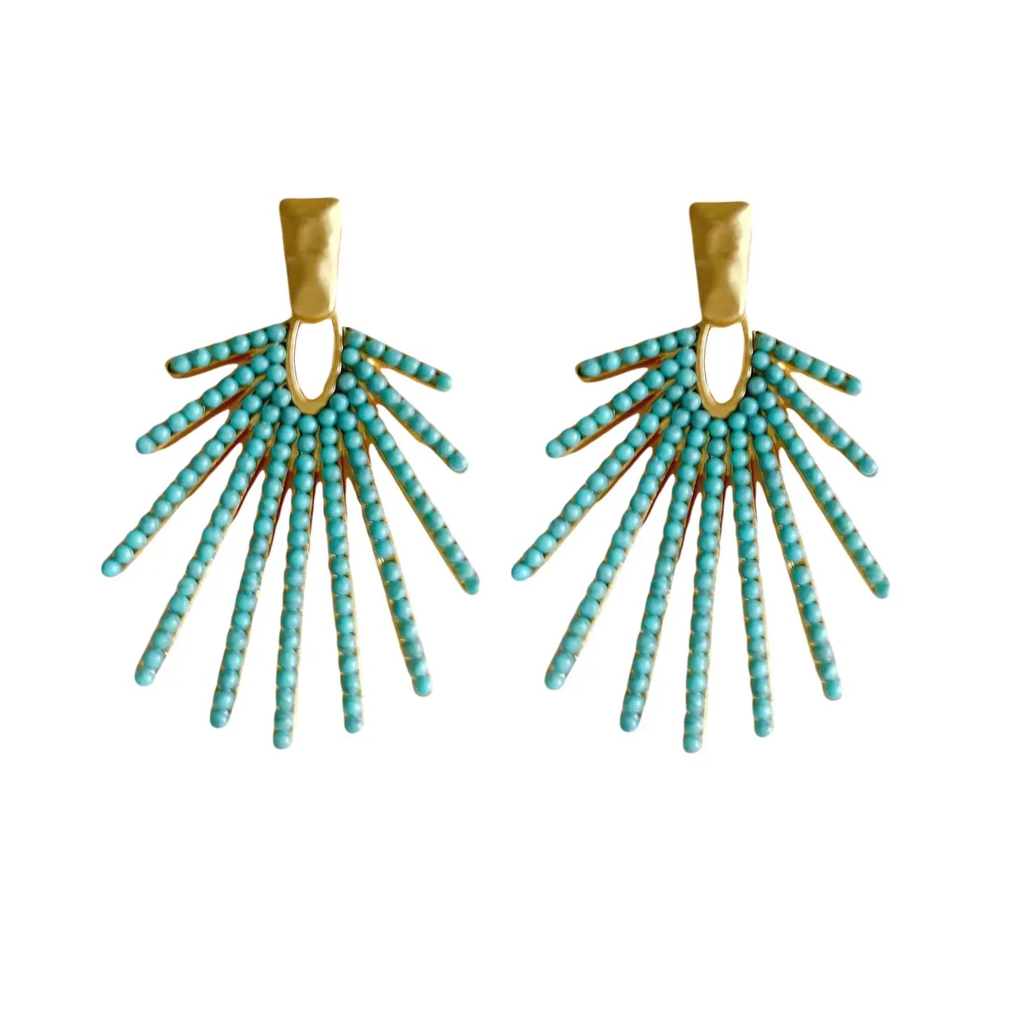 Turquoise Sunburst Earrings image 0