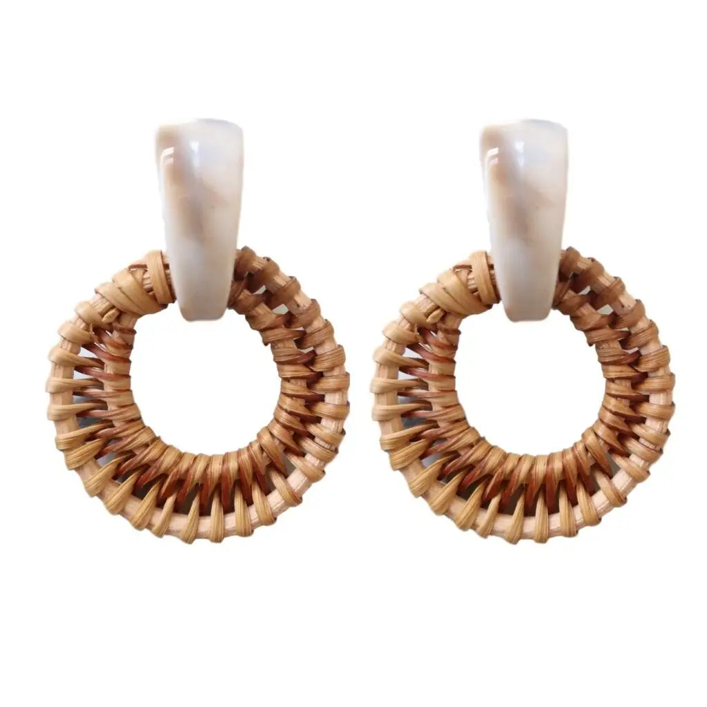 Cream Bali Button Statement Studs image 0