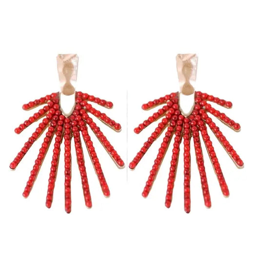 Red Sunburst Earrings image 0