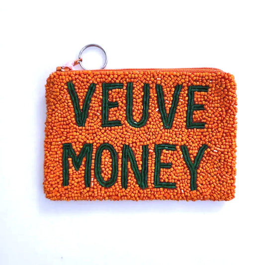 Veuve Money Hand Beaded Coin Purse with Keychain Ring image 0