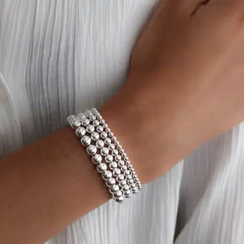 Silver Beaded Bracelets image 0
