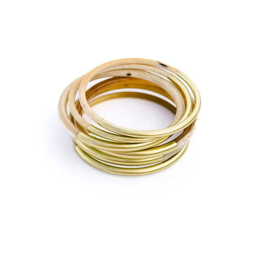 Metallic Gold Mix Bangle Set image 0
