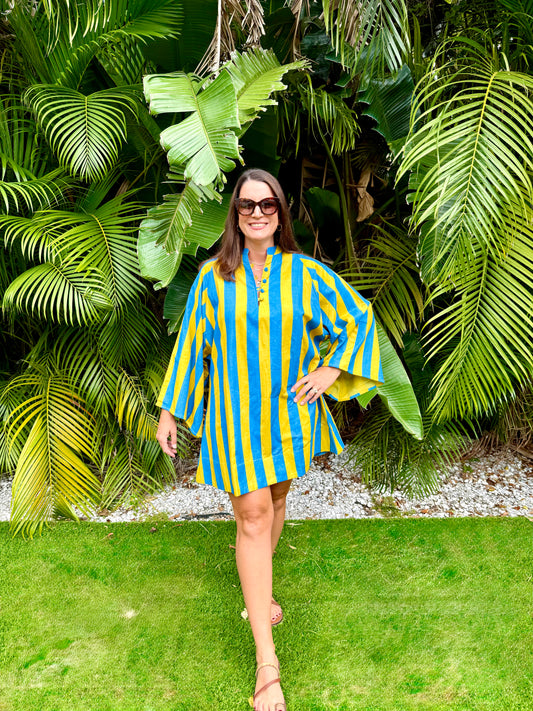 Annie Caftan (Electric Blue/ Gold)
