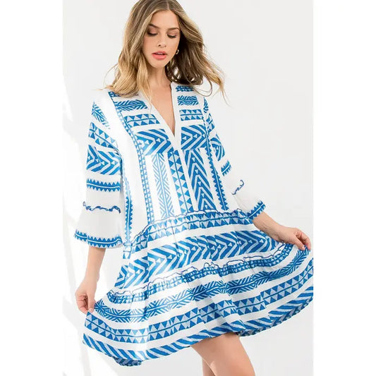 Zara Tiered Embroidered Dress image 0