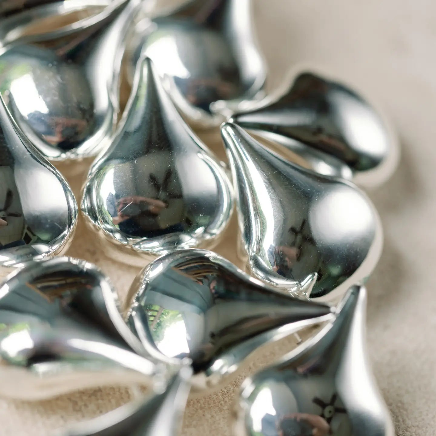 Silver Teardrop Statement Studs image 1