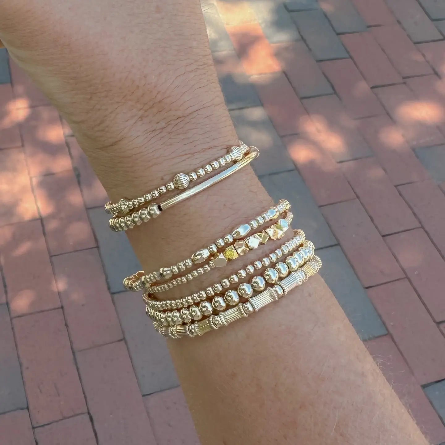 Gold Bar Bracelet by Amethyst & Opal image 1