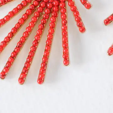 Red Sunburst Earrings image 2