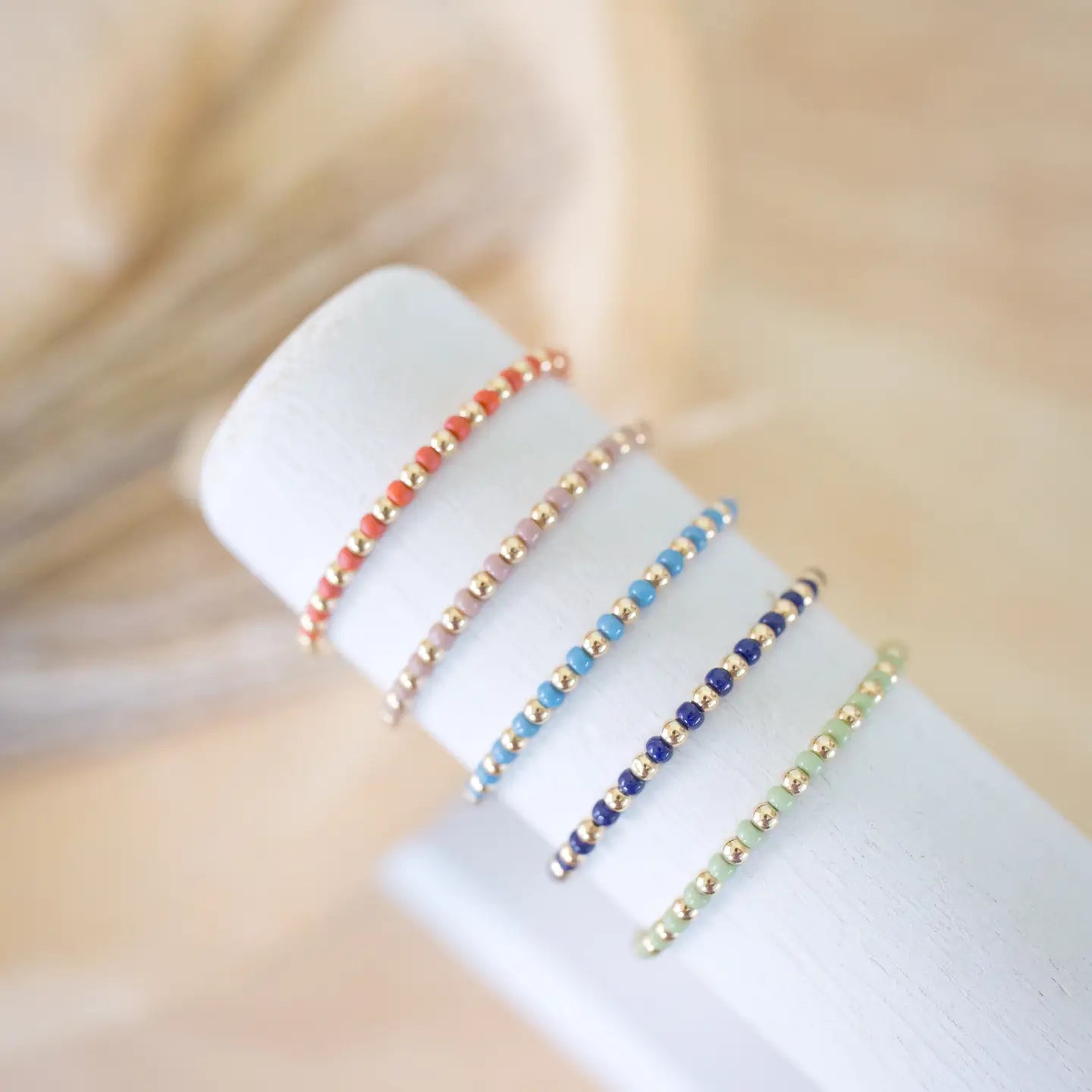 Greenbrier Stackable Gold Beaded Bracelet by Amethyst & Opal image 0