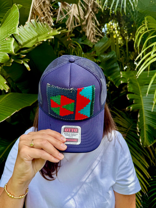 Navy Kilim Trucker Hat | ORIJINAL