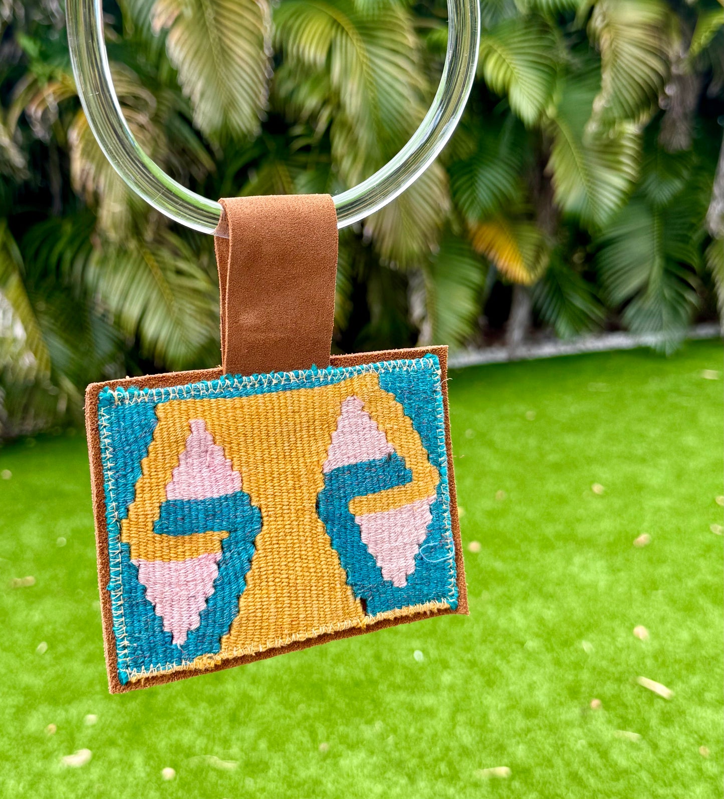 Aspen Pendant Acrylic Neck- Teal, Gold, Pink