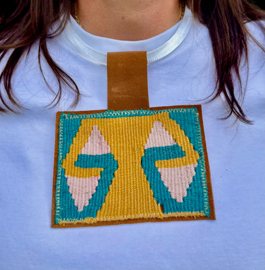 Aspen Pendant Acrylic Neck- Teal, Gold, Pink